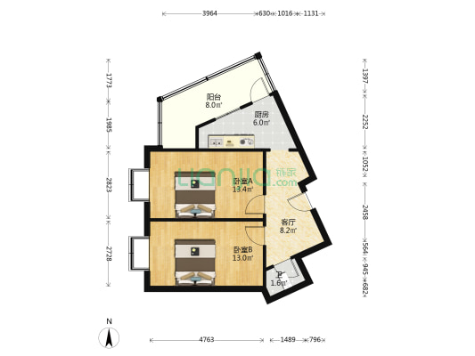庆祥街 2室1厅1卫 59平方