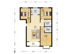 楼层好，采光好，南北通透三居。。。。。-涿州鹏渤·印象城户型图