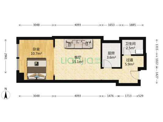 远乡维也纳 1室1厅1卫 53平方