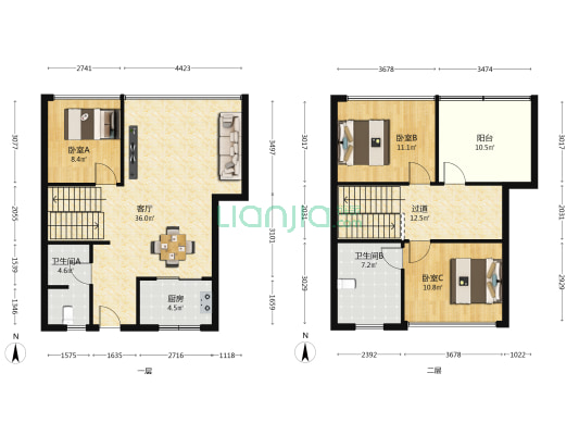 衍宏府 3室1厅2卫 93平方