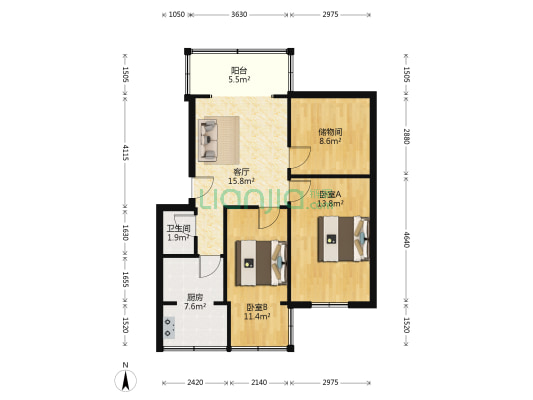 桂花巷60号 2室1厅1卫 70平方