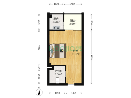 东江明珠 1室0厅1卫 45平方