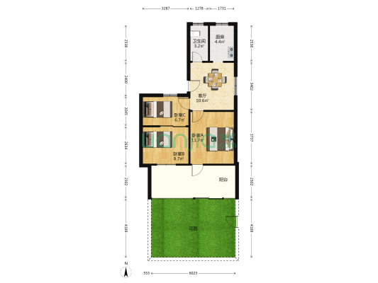 司徒街下塘 3室1厅1卫 61平方