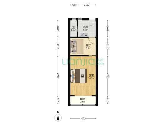 玉屏南路150号 1室1厅1卫 36平方