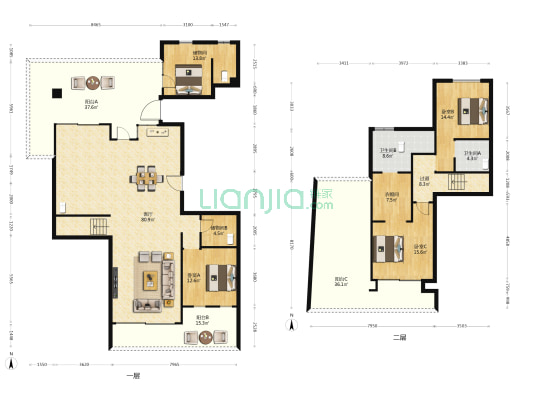 芸台漫汀 3室1厅2卫 229平方