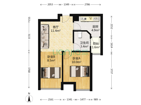 西湖印象 2室1厅1卫 51平方