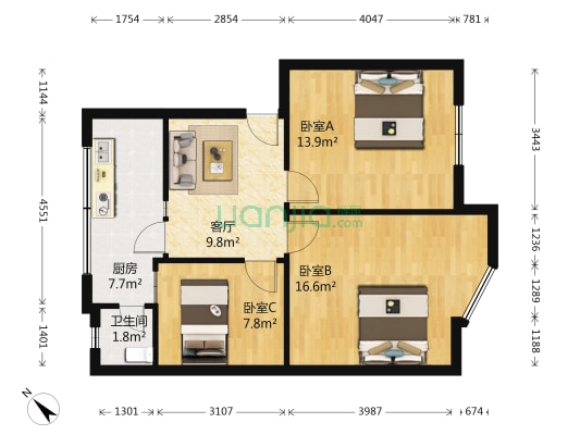 新马路47号 3室1厅1卫 70平方
