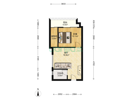 中渝春华秋实一期 1室1厅1卫 52平方