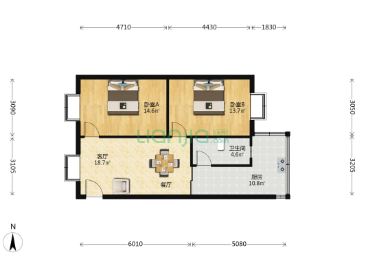 市民新村 2室1厅1卫 73平方