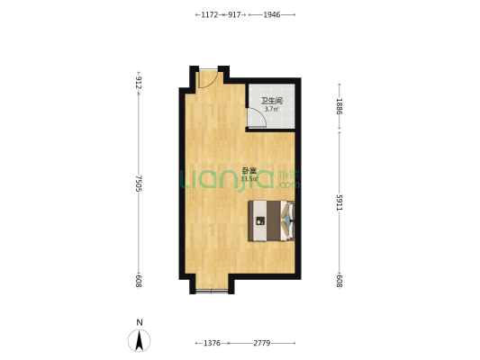 爱马人骊城 1室0厅1卫 61平方