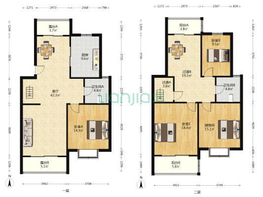 采香二村 3室1厅2卫 188平方