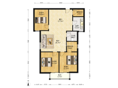 西丁旁大三居。电梯房，带装修，采光充足，楼层好-涿州鸿盛凯旋门户型图