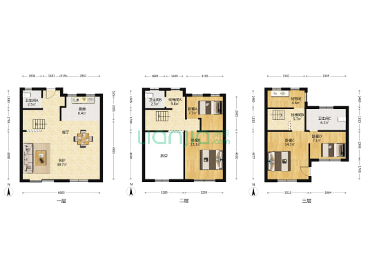 德庆苑 4室1厅3卫 135平方