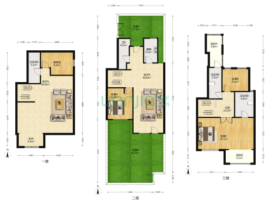 科为城墅 3室2厅4卫 206平方