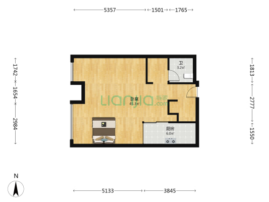 国采中心 1室0厅1卫 86平方