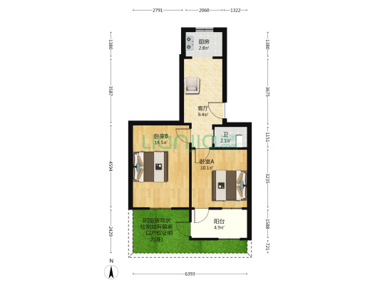 河沿街 2室1厅1卫 48平方