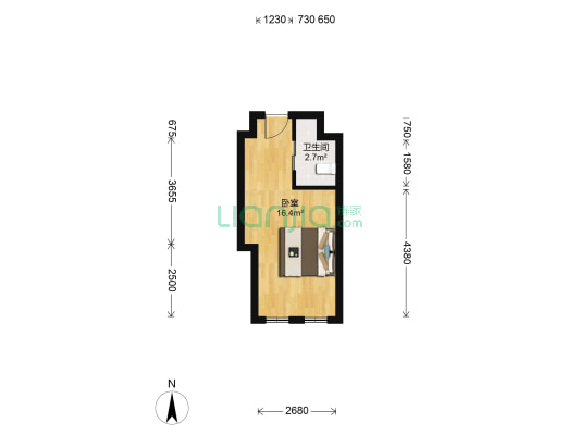 奥园城市天地 1室0厅1卫 38平方