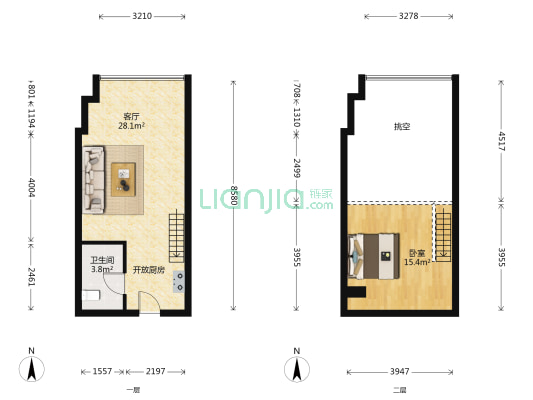 联泰7号广场 1室1厅1卫 53平方