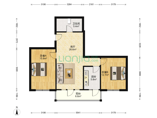 日升家园 2室1厅1卫 99平方
