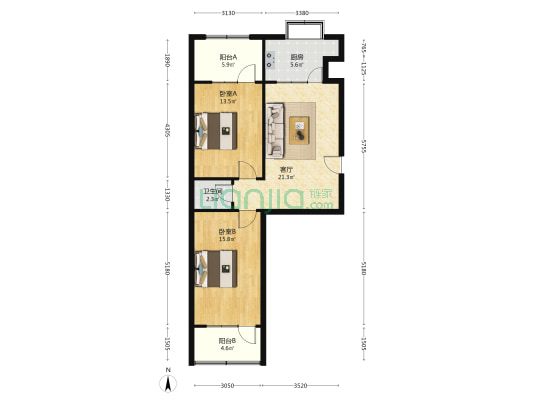 友谊北大街146号 2室1厅1卫 86平方