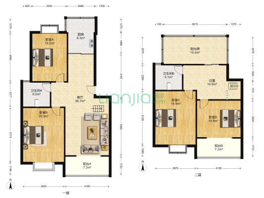 飞达阳光花园 4室1厅2卫 170平方