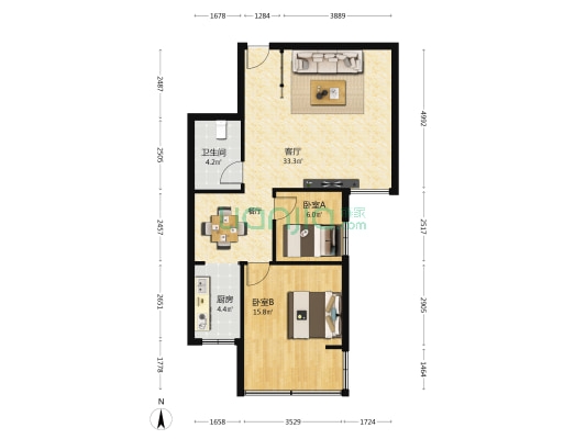 欣宜家苑 2室1厅1卫 81平方