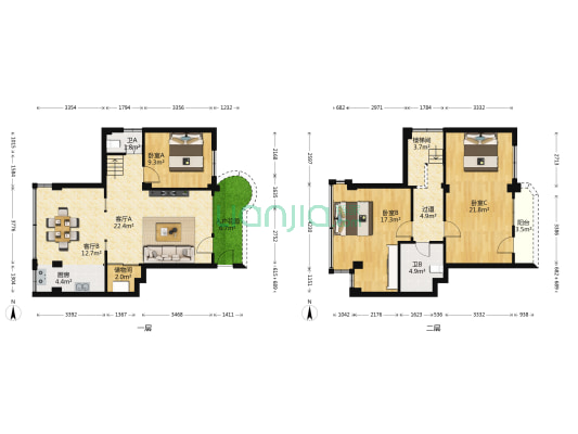 升华巷12号 3室2厅2卫 118平方