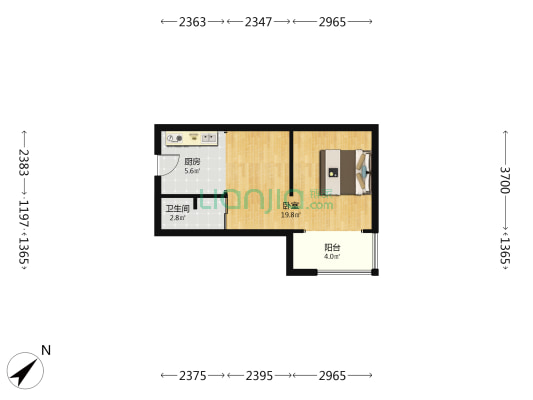 品源IHOME 1室0厅1卫 47平方
