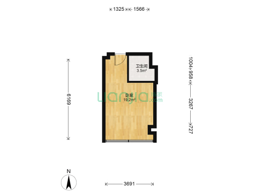 东冠大厦 1室0厅1卫 39平方