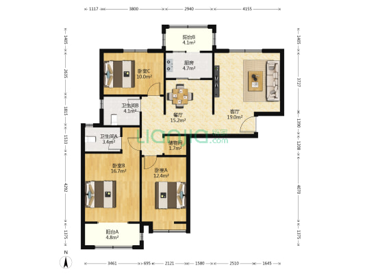 静雅茗苑 3室2厅2卫 126平方