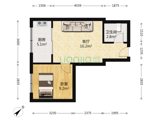 怡丰公寓 1室1厅1卫 35平方