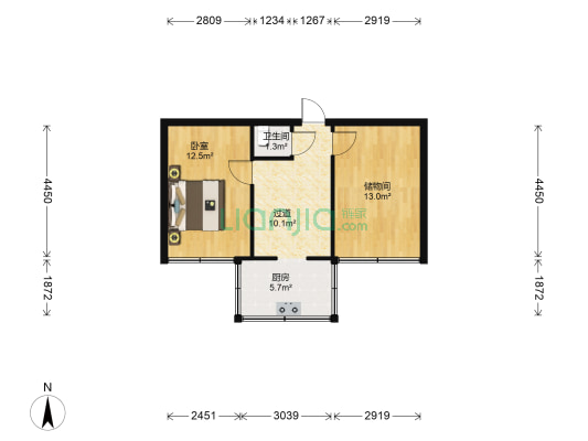 站前小学学区房 1室0厅1卫 52平方