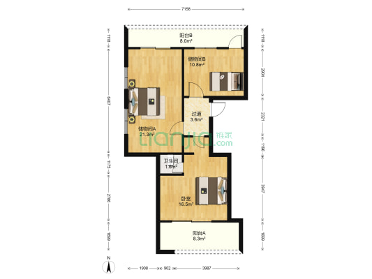港星花苑 1室0厅1卫 94平方