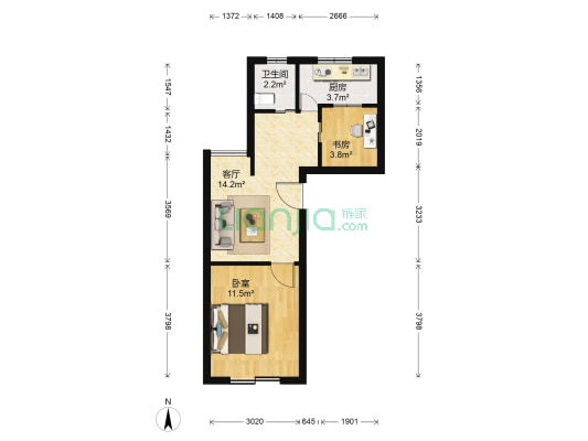 富豪天然居 2室1厅1卫 50平方