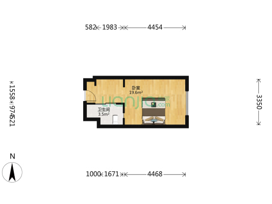 阳光经典 1室0厅1卫 37平方