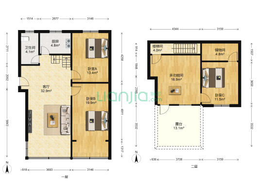 阊胥路散盘 4室1厅1卫 92平方
