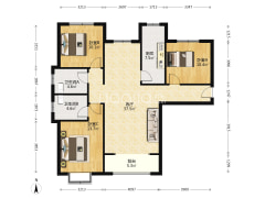 鸿坤理想湾 127平H户型 南北双通透 房本满二可贷款-涿州鸿坤理想湾北区户型图