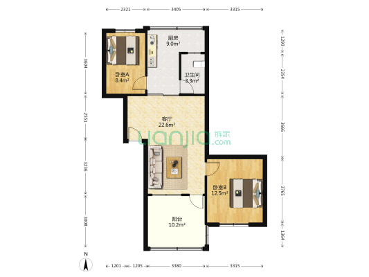 摩托车市场 2室1厅1卫 77平方