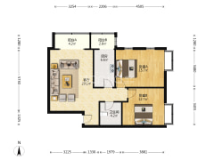 此房满五年 全明格局 2室1厅 2飘窗 1阳台-涿州金竹花园户型图