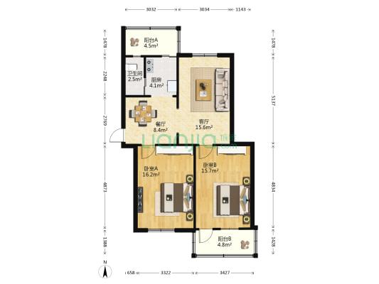 肖家巷 2室2厅1卫 81平方