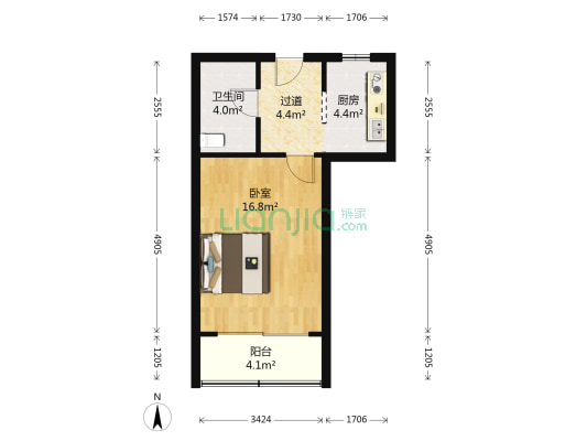 联业大楼 1室0厅1卫 48平方
