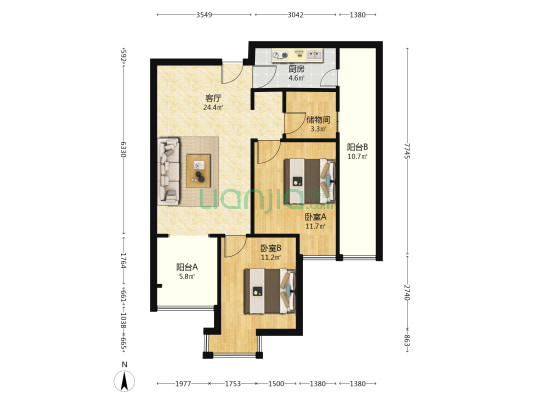 万霖骏都 2室1厅0卫 81平方