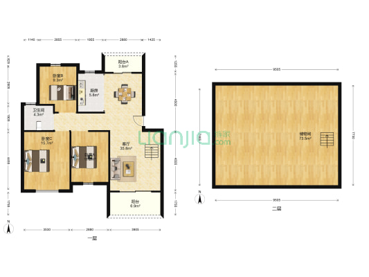 鸿基书香苑 3室1厅1卫 144平方