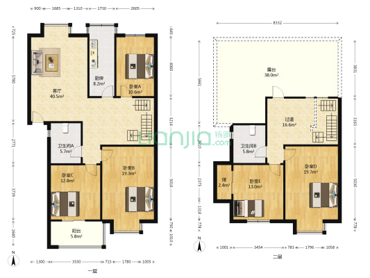 绿岛港湾 5室1厅2卫 191平方