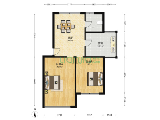 文昌楼 2室1厅1卫 94平方