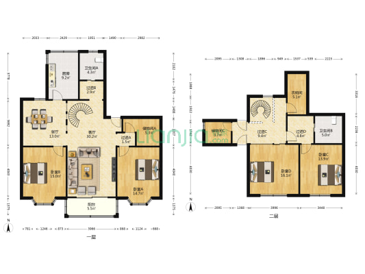 海普苑 4室2厅2卫 189平方