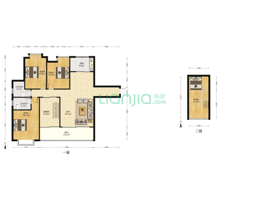 龙湾国际 4室1厅2卫 148平方