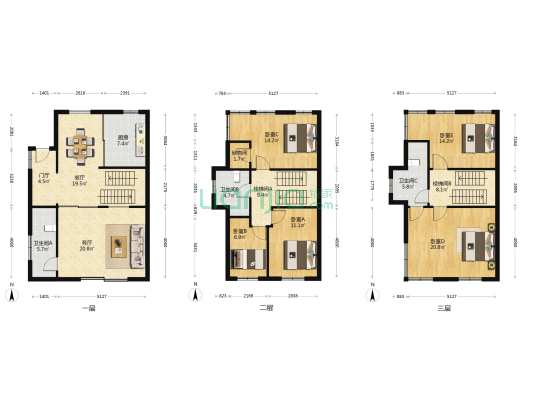 苹果园(别墅) 5室2厅3卫 236平方