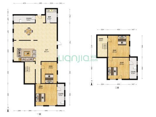 梦溪笔谈 4室1厅3卫 223平方