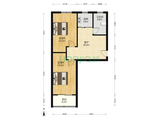 镇兴路89号院 2室1厅1卫 71平方